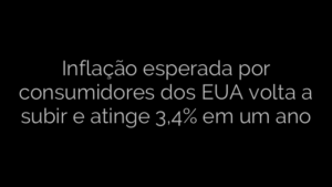 ​Inflação esperada por consumidores dos EUA volta a subir e atinge 3,4% em um ano 